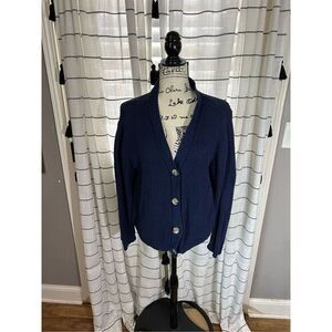 There About Navy Knit Button Cardigan Size Youth Girls Large 14